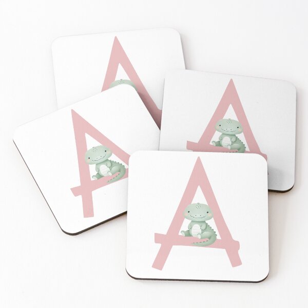 Item preview, Cute Alligator Letter A Design – Kawaii Animal Alphabet Initial Art designed and sold by asudesign.