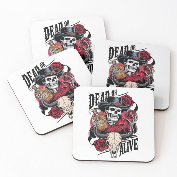 Item preview, Skeleton Cowboy with Whiskey and Roses - Western Gothic Art designed and sold by  The Midnight Library - Book Lover Gifts & Kindle Accessories.