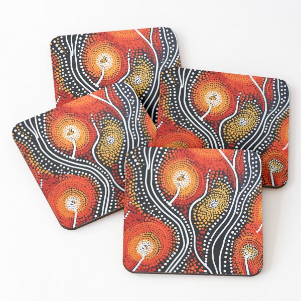 Item preview, Aboriginal Inspired Dot Art - Firerly Pattern designed and sold by GrinGalore.