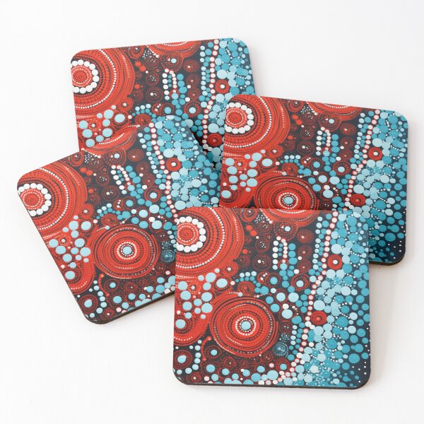 Item preview, Aboriginal Inspired Dot Art - Lava Circles and Bubbles designed and sold by GrinGalore.