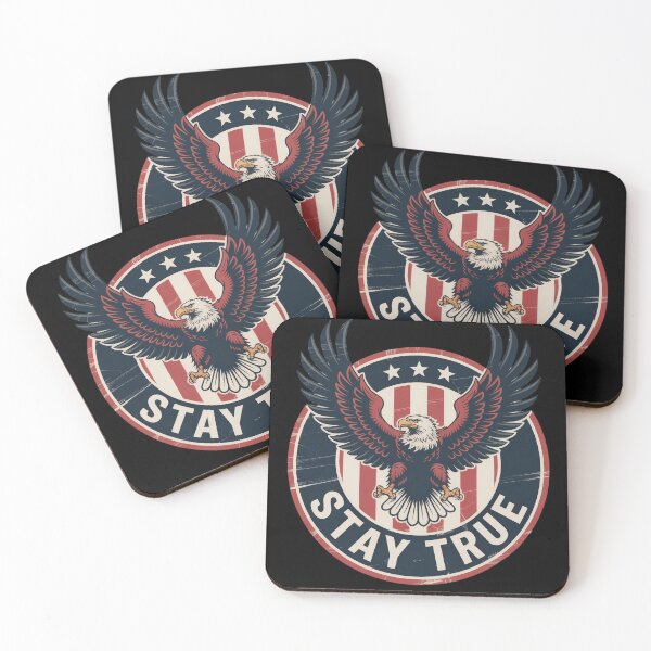 Item preview, Stay True Eagle Emblem Vintage Patriotic Badge Design designed and sold by OldGloryForge.