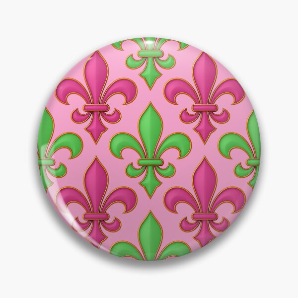 Item preview,  Pink Green Fuscia Fleur-de-lis Design designed and sold by PatternTitan.