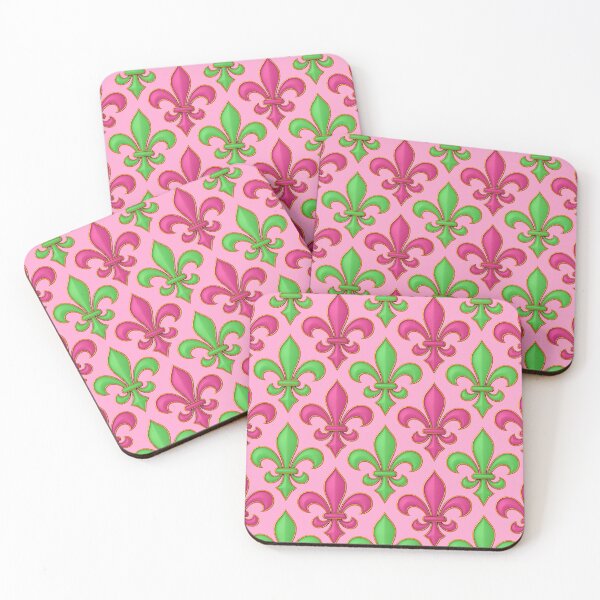 Item preview,  Pink Green Fuscia Fleur-de-lis Design designed and sold by PatternTitan.