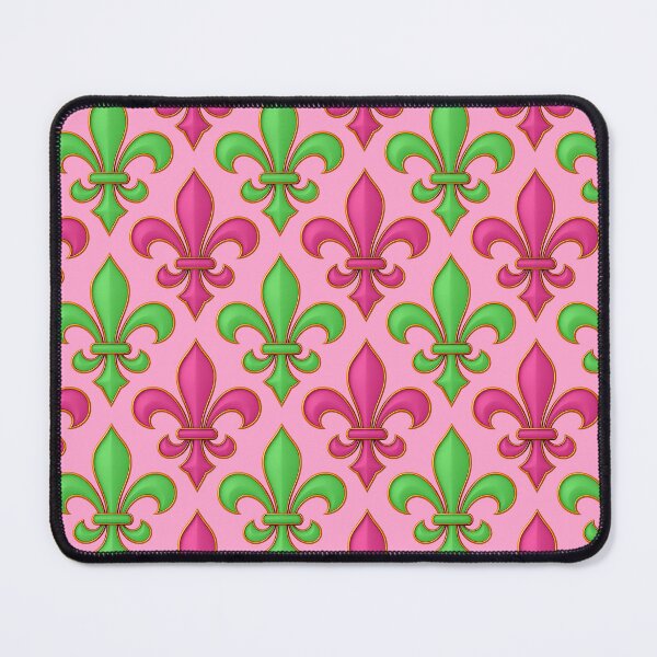 Item preview, Pink Green Fuscia Fleur-de-lis Design designed and sold by PatternTitan.