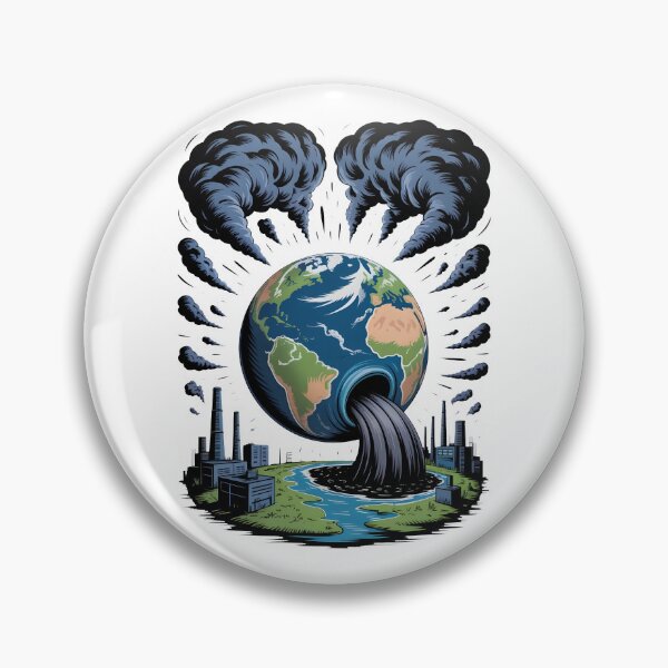 Item preview, Stop Industrial Pollution Earth in Crisis Illustration designed and sold by Nuvoro Eco Awareness.