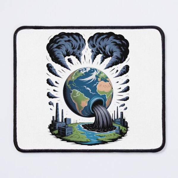 Item preview, Stop Industrial Pollution Earth in Crisis Illustration designed and sold by Nuvoro Eco Awareness.