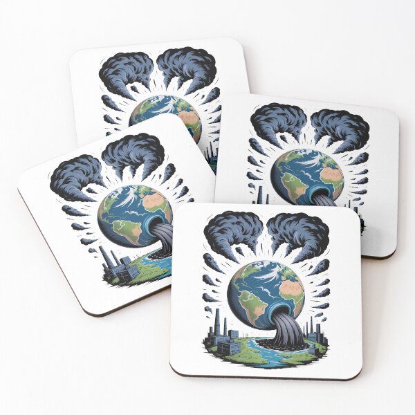 Item preview, Stop Industrial Pollution Earth in Crisis Illustration designed and sold by Nuvoro Eco Awareness.