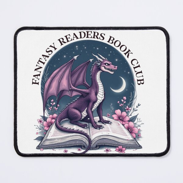 Item preview, Fantasy Readers Book Club Purple Dragon & Magic Book Art designed and sold by VineVibe16Studio.