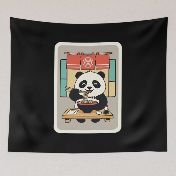 Item preview, Panda Eating Ramen Cute Japanese Style Illustration designed and sold by JordynLadukeg65.