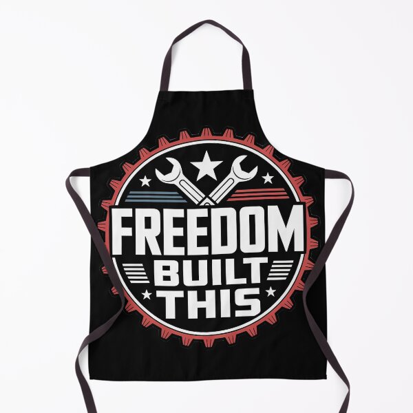 Item preview, Freedom Built This Industrial Patriotic Gear Emblem designed and sold by OldGloryForge.