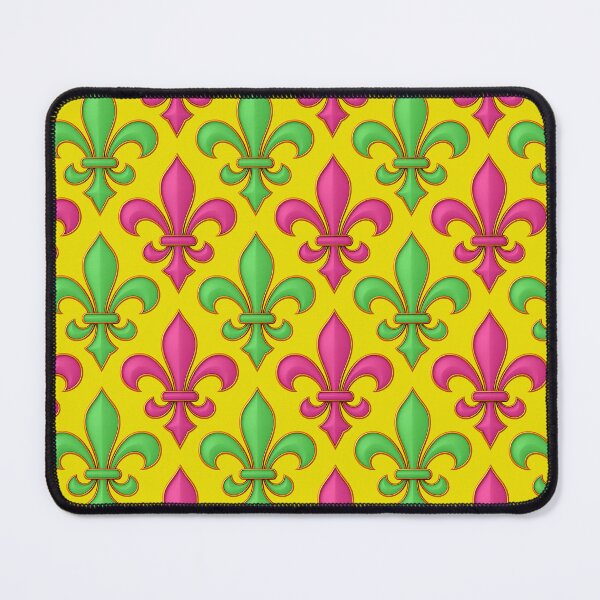 Item preview, Yellow Pink Green Fleur-de-lis Design designed and sold by PatternTitan.