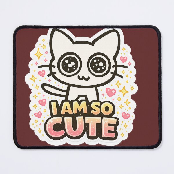 Item preview, I Am So Cute Kawaii Cat Sticker | Cute Aesthetic Cartoon Cat Design designed and sold by sumodesign.