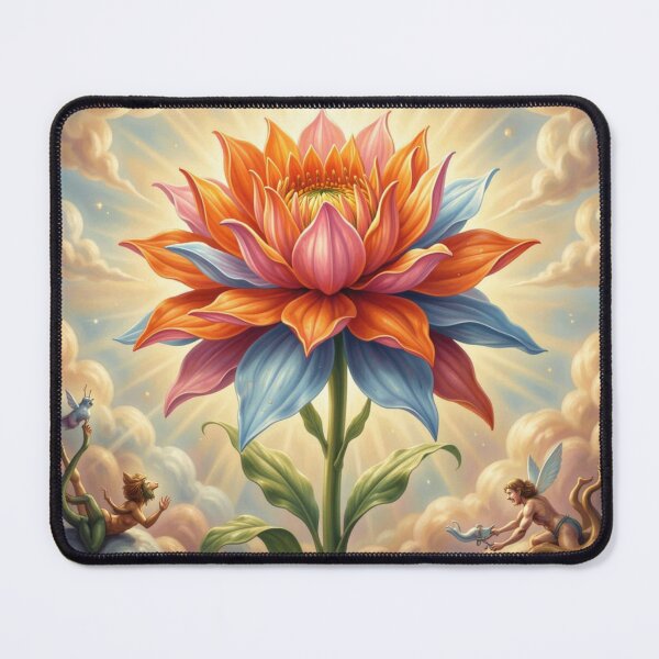 Item preview, Mythic Fantasy Bloom with Radiant Light and Celestial Guardians in a Dreamlike Scene designed and sold by FotoworldEdel.