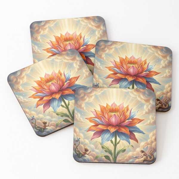 Item preview, Mythic Fantasy Bloom with Radiant Light and Celestial Guardians in a Dreamlike Scene designed and sold by FotoworldEdel.