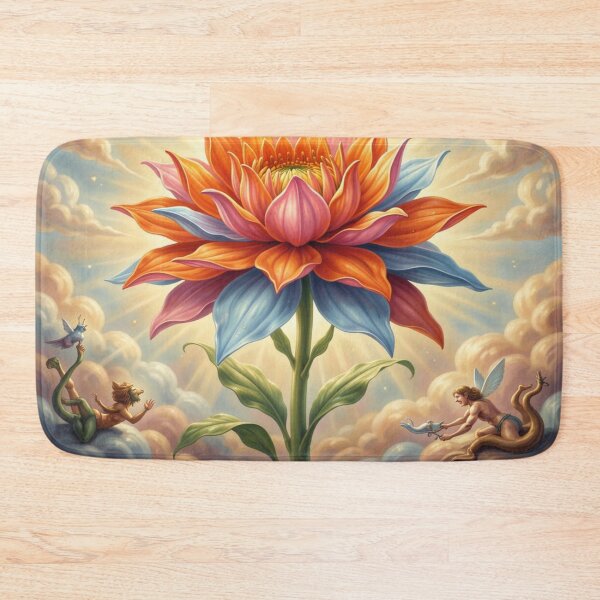 Item preview, Mythic Fantasy Bloom with Radiant Light and Celestial Guardians in a Dreamlike Scene designed and sold by FotoworldEdel.