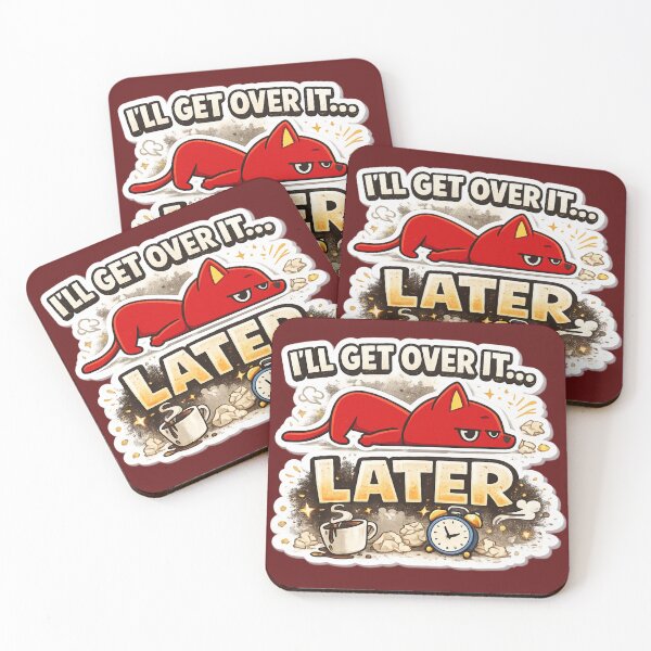 Item preview, Funny Cat Procrastination Design – “I’ll Get Over It Later” Lazy Cat Meme Sticker Cute Sarcastic Humor designed and sold by sumodesign.