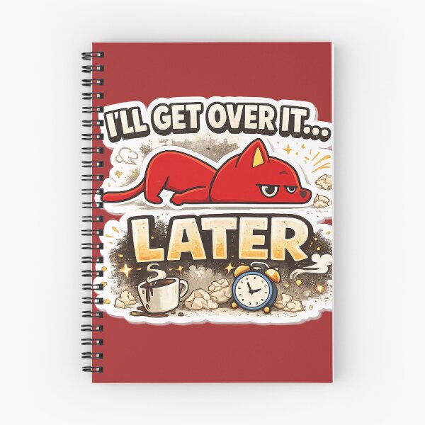 Item preview, Funny Cat Procrastination Design – “I’ll Get Over It Later” Lazy Cat Meme Sticker Cute Sarcastic Humor designed and sold by sumodesign.