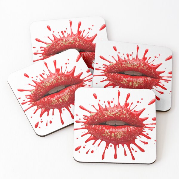 Item preview, beautiful red lips, splash of lipstick designed and sold by TanyaLovus.