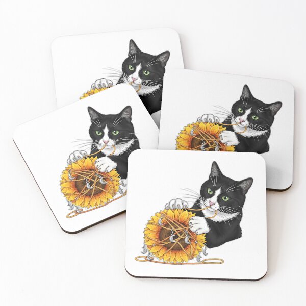 Item preview, Tuxedo Cat Sunflower Yarn designed and sold by pumsquare.