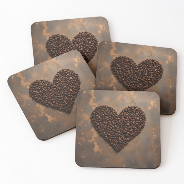 Item preview, Coffee Bean Heart on Rusty Steel Plate designed and sold by Marcu Ioachim.