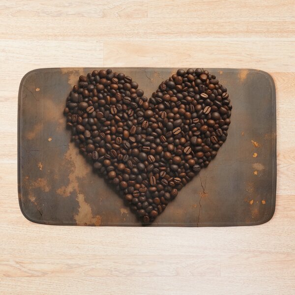 Item preview, Coffee Bean Heart on Rusty Steel Plate designed and sold by Marcu Ioachim.