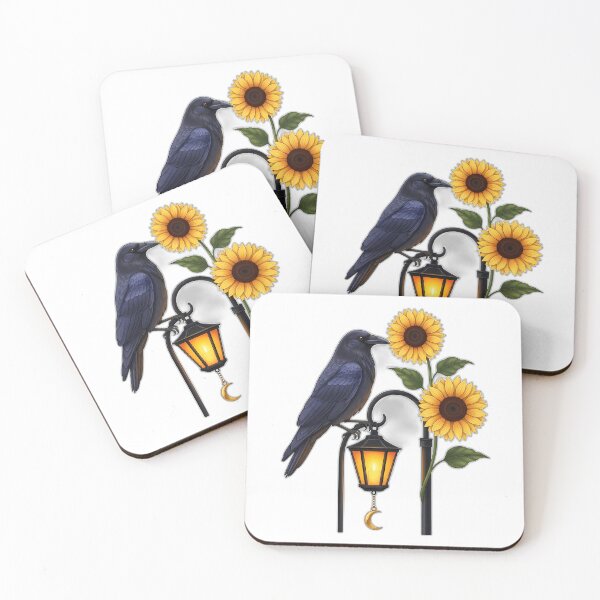 Item preview, Crow Sunflower Lantern Post designed and sold by pumsquare.