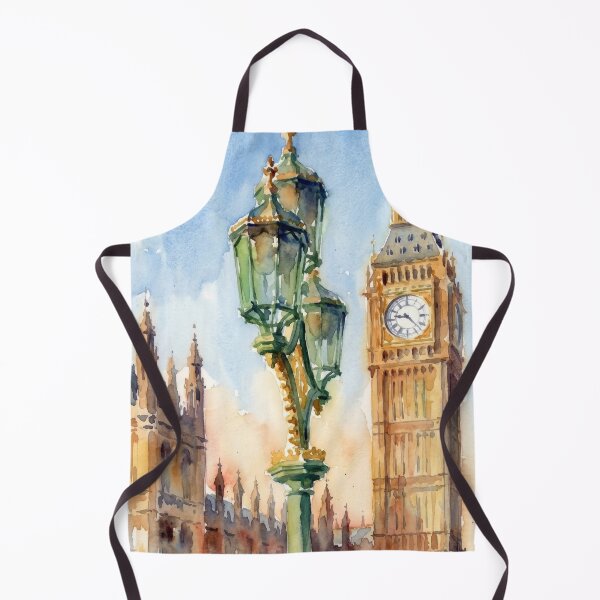 Item preview, Big Ben and Westminster Street Lamp London Watercolor designed and sold by caracatita75.