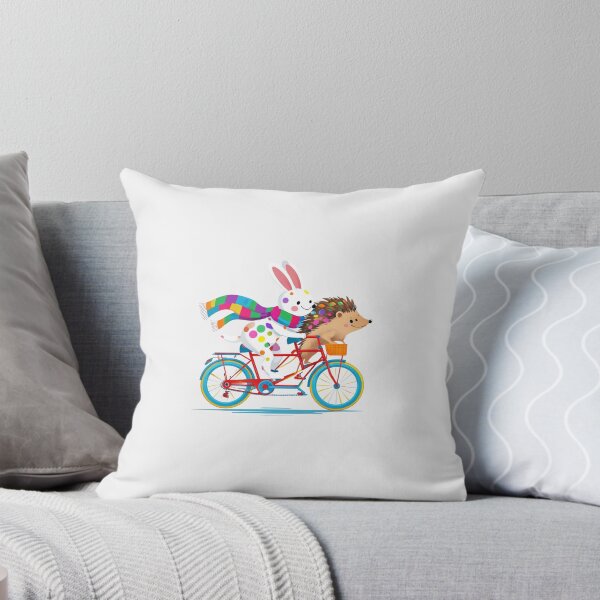 Item preview, Kawaii Bunny and Hedgehog on Tandem Bicycle designed and sold by Colorful-Garden.