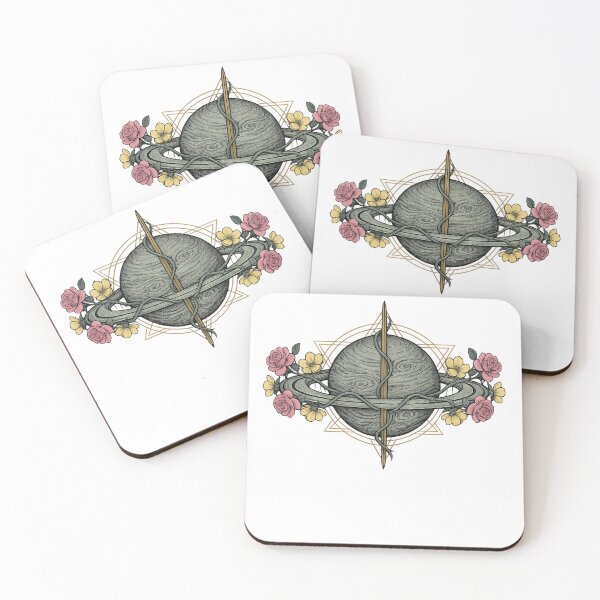Item preview, Saturn Rings Floral Geometry Cosmic Design designed and sold by VibeMax.
