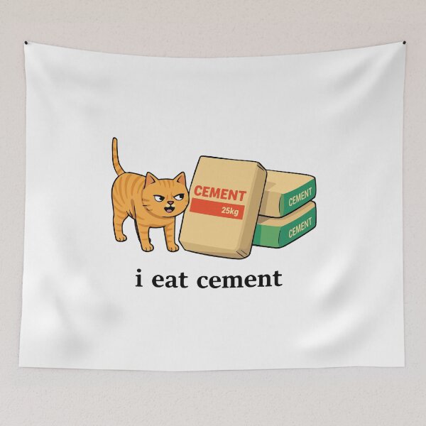 Item preview, I Eat Cement Funny Cat Meme Dank Weird Absurd Humor designed and sold by kiralynstration.
