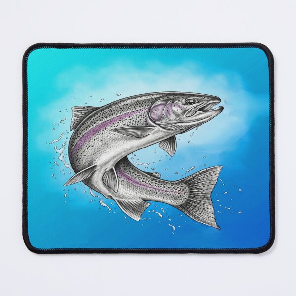 Item preview, Wild Rainbow Trout Splash - Fly Fishing Illustration designed and sold by Stefanrajzer.