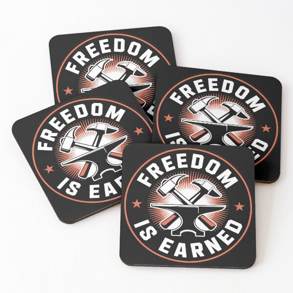 Item preview, Freedom Is Earned Vintage Hammer & Anvil Emblem designed and sold by OldGloryForge.