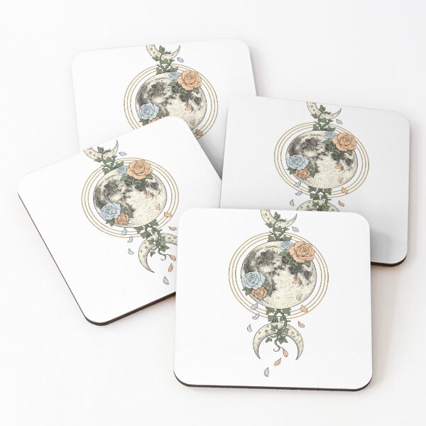 Item preview, Moon Phase Rose Floral Celestial Design designed and sold by VibeMax.