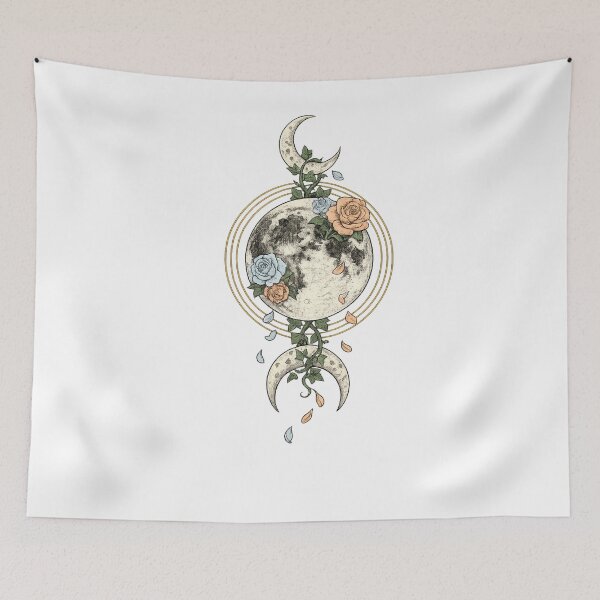 Item preview, Moon Phase Rose Floral Celestial Design designed and sold by VibeMax.