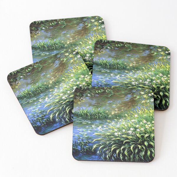 Item preview, Irises at the Sea-Rose Pond: A Luminous Study of Blossoming Flowers designed and sold by artdesignsnow.