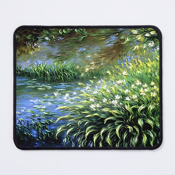 Item preview, Irises at the Sea-Rose Pond: A Luminous Study of Blossoming Flowers designed and sold by artdesignsnow.