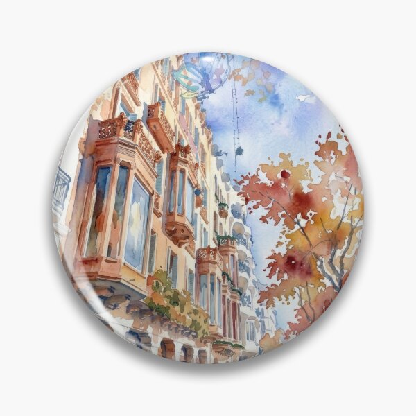 Item preview, Passeig de Gracia Barcelona Autumn Watercolor designed and sold by caracatita75.