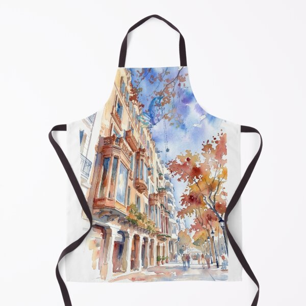 Item preview, Passeig de Gracia Barcelona Autumn Watercolor designed and sold by caracatita75.