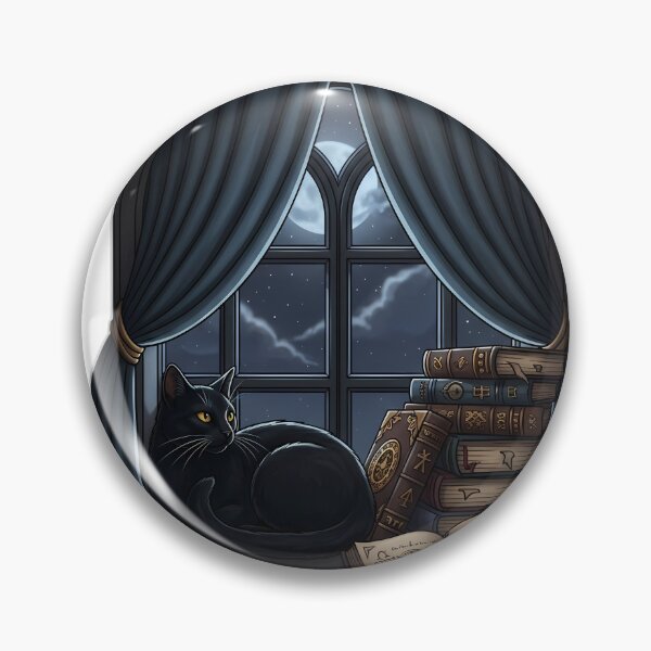 Item preview, Black Cat Library Window designed and sold by IllumeInk.