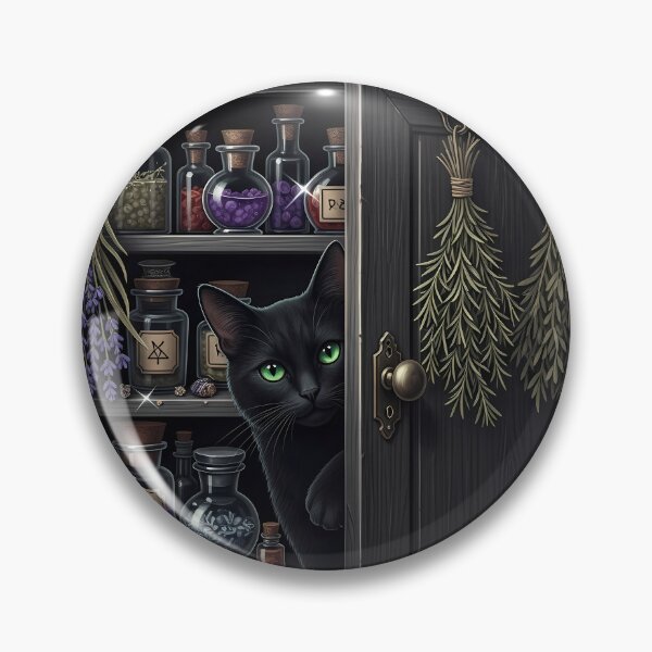 Item preview, Black Cat Apothecary Cupboard designed and sold by IllumeInk.