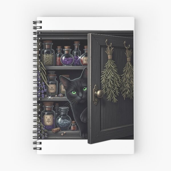 Item preview, Black Cat Apothecary Cupboard designed and sold by IllumeInk.