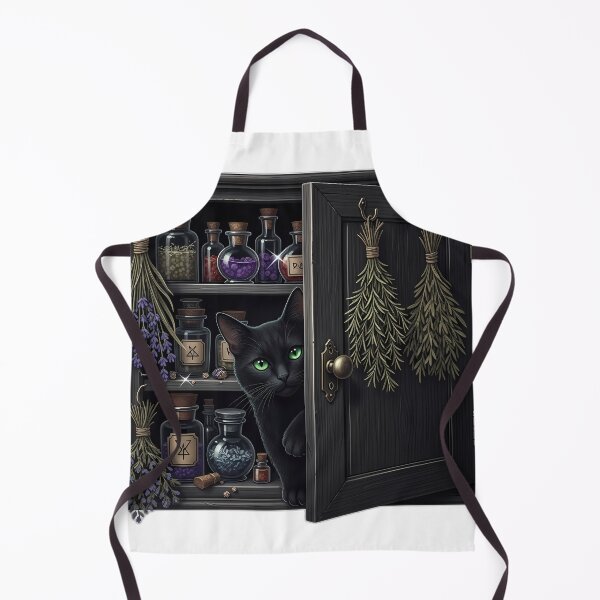 Item preview, Black Cat Apothecary Cupboard designed and sold by IllumeInk.