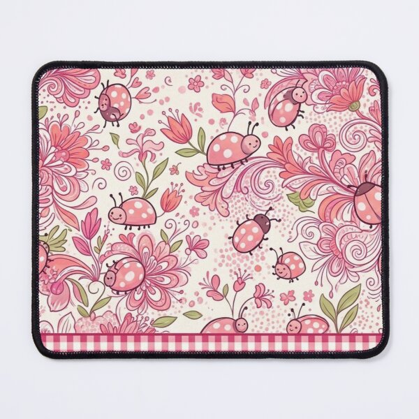 Item preview, Charming Pink Ladybugs and Flowers designed and sold by purplesensation.