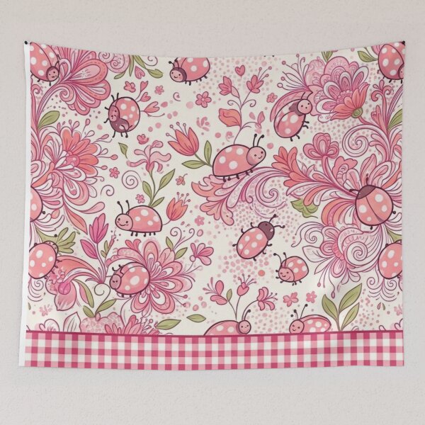 Item preview, Charming Pink Ladybugs and Flowers designed and sold by purplesensation.