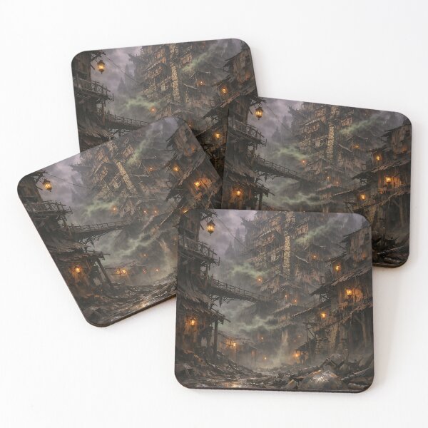 Item preview, The Bastion of Whispers - Dark Fantasy Cityscape designed and sold by bapupa.