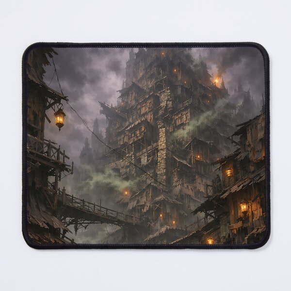 Item preview, The Bastion of Whispers - Dark Fantasy Cityscape designed and sold by bapupa.