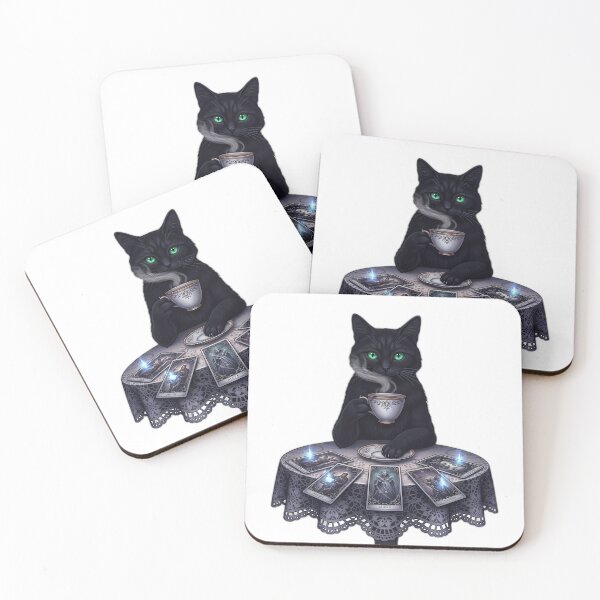 Artikelvorschau, Schwarze Katze Tarot-Teetasse entworfen und verkauft von IllumeInk.