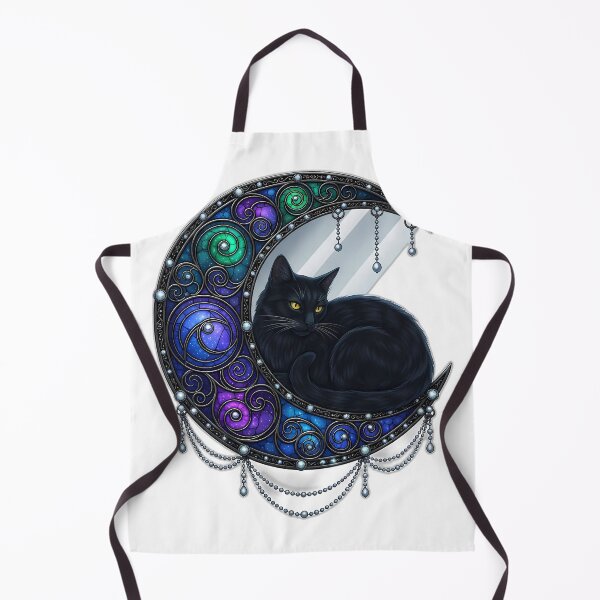 Item preview, Black Cat Crescent Mirror designed and sold by IllumeInk.