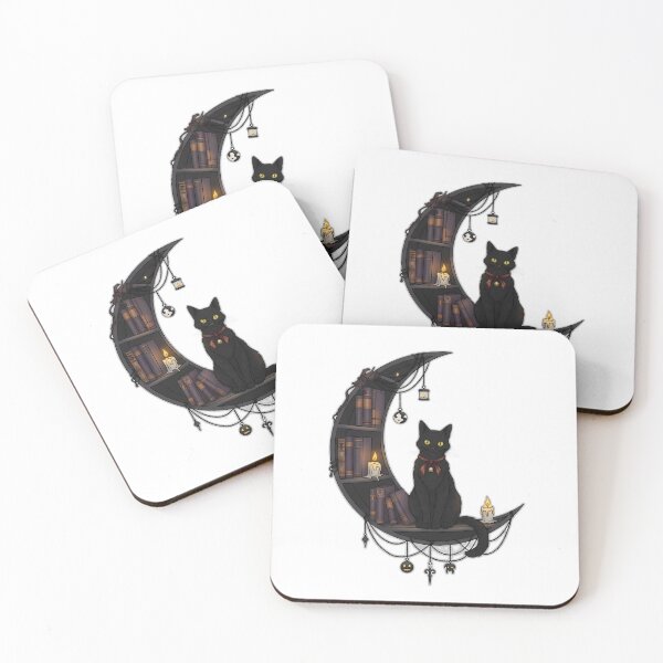 Item preview, Black Cat Crescent Bookshelf designed and sold by IllumeInk.