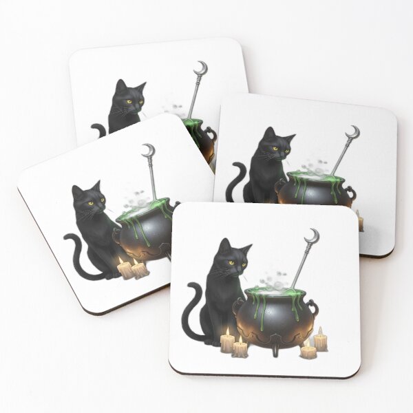 Item preview, Black Cat Potion Cauldron designed and sold by IllumeInk.